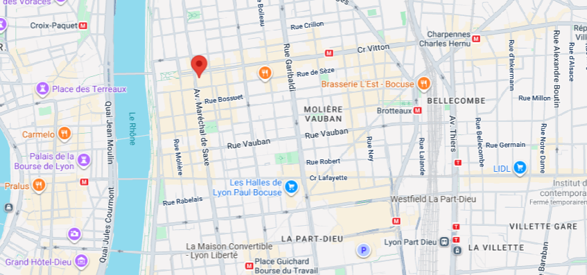 carte google de l'adresse du cabinet de Maitre Maddalena
